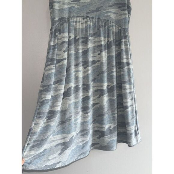 White Birch Soft Knit Dress Casual Blue Gray Camo Shift Teacher Knee Length Med - Picture 2 of 10